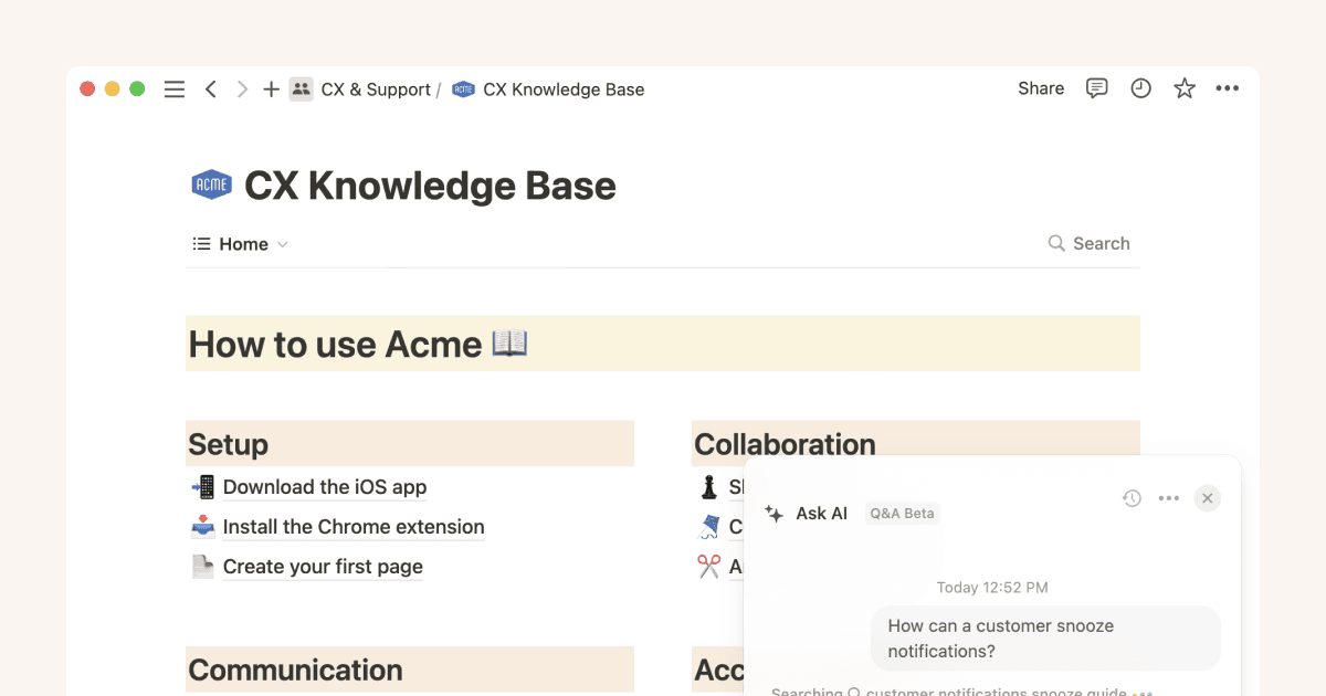 Utiliza la IA de Notion para ofrecer a los equipos una memoria perfecta y ahorrar tiempo