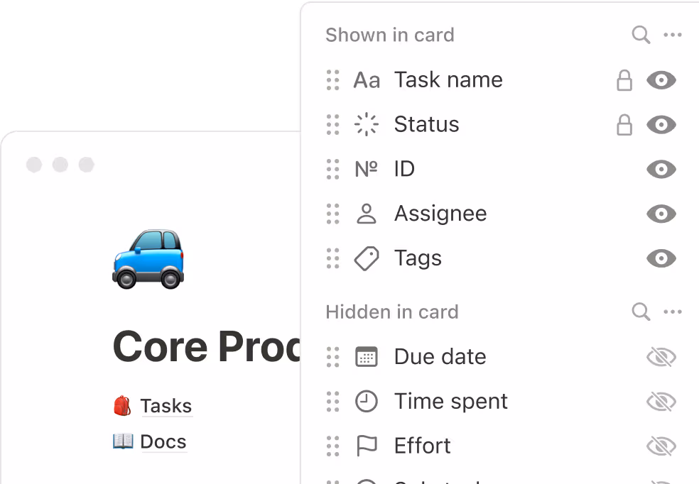 Propiedades y campos personalizables para el registro de proyectos