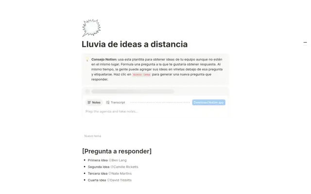 Lluvia de ideas a distancia