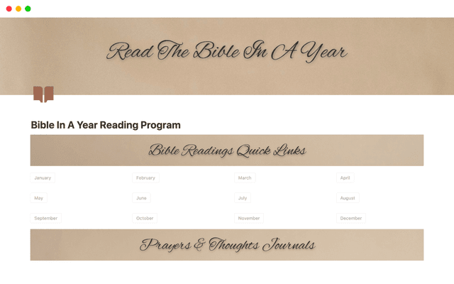 Bible In A Year Reading Program